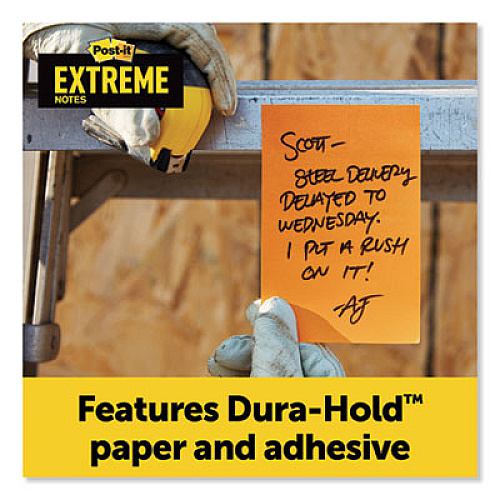 Post-it Extreme Notes XL Notes with Extreme Flat Pad Holder, 4.5" x 6.75", Assorted Colors, 25 Sheets/Pad, 9 Pads/Pack (XT4569PHOLD)