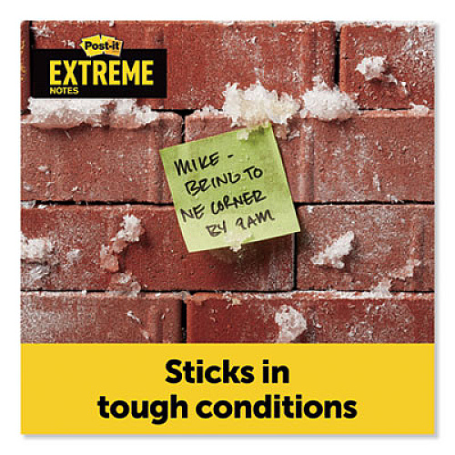 Post-it Extreme Notes Water-Resistant Self-Stick Notes, Green, 3" x 3", 45 Sheets, 12/Pack (XTRM3312TRYG)