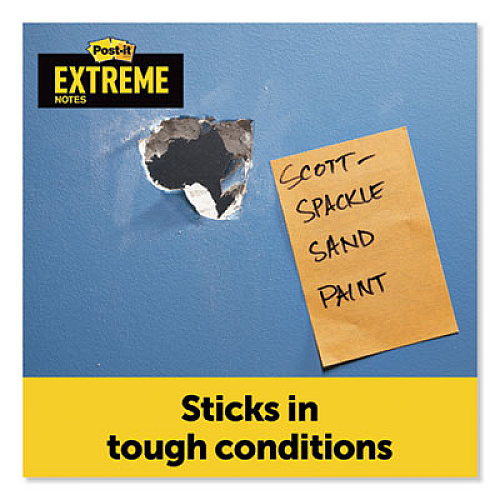 Post-it Extreme Notes XL Notes with Extreme Flat Pad Holder, 4.5" x 6.75", Assorted Colors, 25 Sheets/Pad, 9 Pads/Pack (XT4569PHOLD)