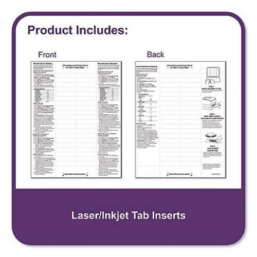 C-Line Tabbed Business Card Binder Pages, For 2 x 3.5 Cards, Clear, 20 Cards/Sheet, 5 Sheets/Pack  (61117)