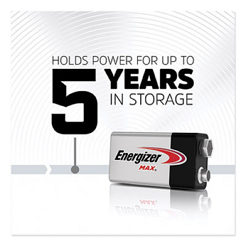 Energizer MAX Alkaline 9V Batteries, 2/Pack For Multipurpose - 9V - 595 mAh - 9 V DC - 2 / Pack (522BP2)