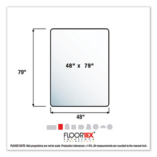 Cleartex Ultimat Polycarbonate Chair Mat for Low/Medium Pile Carpet, 48 x 79, Clear