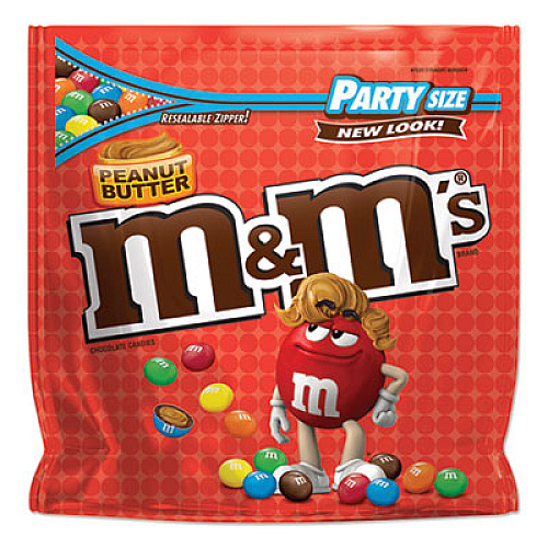M&M's Chocolate Candies, Peanut Butter, 38 oz Resealable Bag (55085)