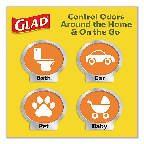 Glad OdorShield Medium Quick-Tie Trash Bags, 8 gal, 0.57 mil, 21.63 - 6 Pack