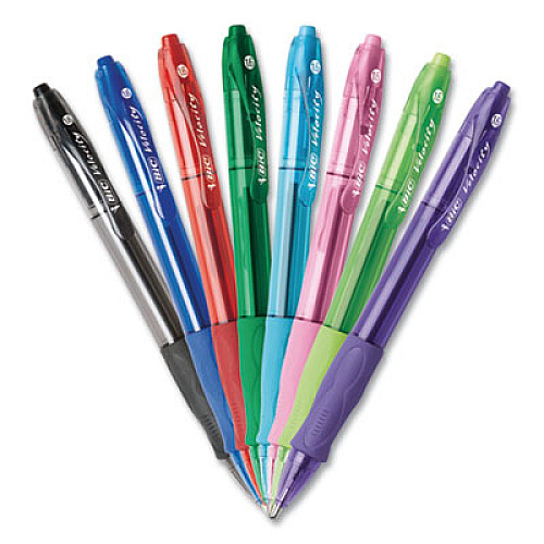 BIC Velocity Atlantis Bold Retractable Ballpoint Pen, 1.6mm, Assorted Ink & Barrel, 8/Pack (VLGBAP81AST)