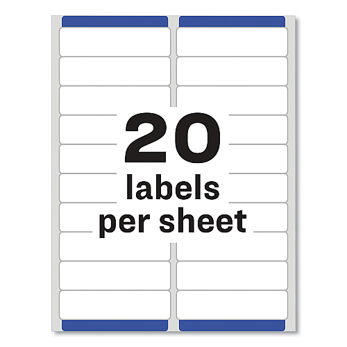 Avery Easy Peel White Address Labels w/ Sure Feed Technology, Laser Printers, 1 x 4, White, 20/Sheet, 250 Sheets/Box (5961) - 2 Pack