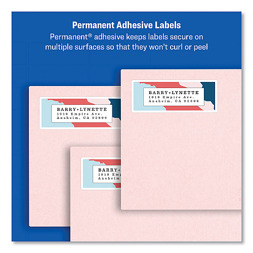 Avery Easy Peel White Address Labels w/ Sure Feed Technology, Laser Printers, 1 x 4, White, 20/Sheet, 250 Sheets/Box (5961) - 2 Pack