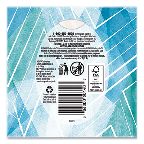 Kleenex Cool Touch Facial Tissue, 2-Ply, White, 45 Sheets/Box, 27 Boxes/Carton (50140)