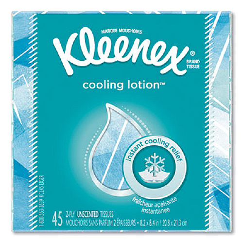 Kleenex Cool Touch Facial Tissue, 2-Ply, White, 45 Sheets/Box, 27 Boxes/Carton (50140)