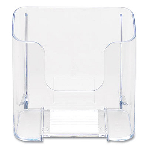 Deflecto DocuHolder for Countertop/Wall-Mount, Leaflet Size, 4.37w x 3.25d x 3.87h, Clear (75001)