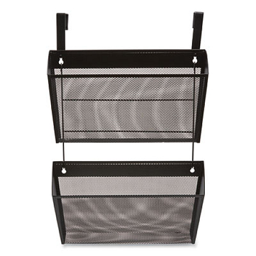 TRU RED Wire Mesh Wall File, 2 Sections, Letter Size, 14.37" x 3.34", Black (24402445)