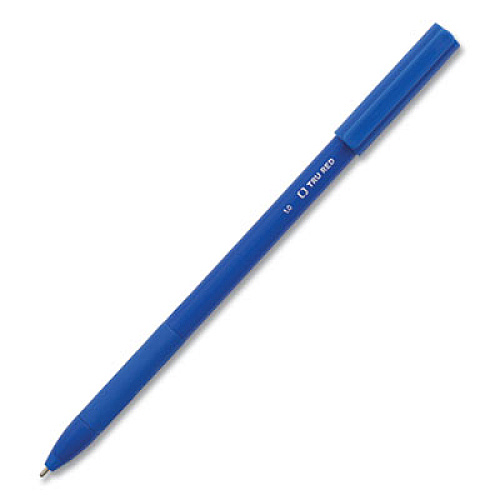 TRU RED Gripped Ballpoint Pen, Stick, Medium 1 mm, Blue Ink, Blue Barrel, 60/Pack (24328146)