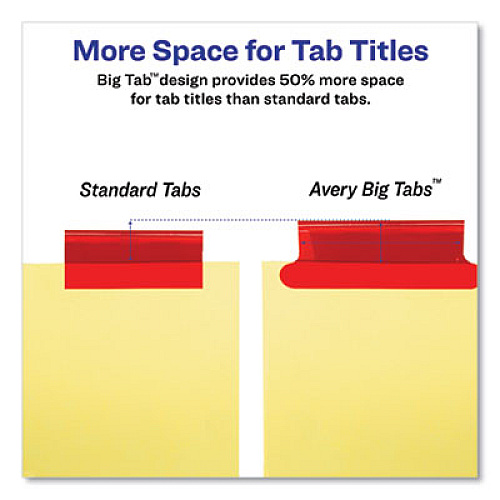 Avery Insertable Big Tab Dividers, 8-Tab, Double-Sided Gold Edge Reinforcing, 11 x 8.5, Buff, Assorted Tabs, 1 Set (23284)