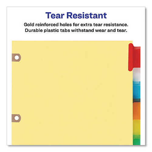 Avery Insertable Big Tab Dividers, 8-Tab, Double-Sided Gold Edge Reinforcing, 11 x 8.5, Buff, Assorted Tabs, 1 Set (23284)