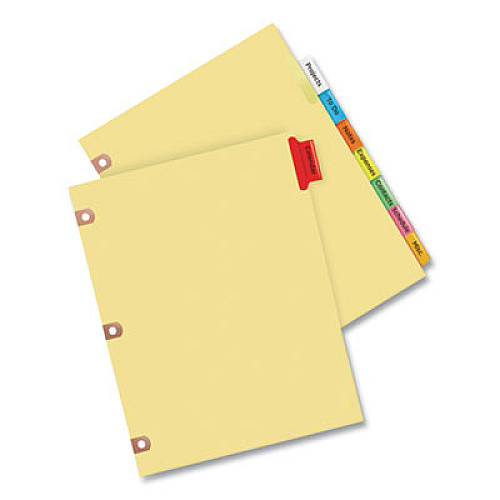 Avery Insertable Big Tab Dividers, 8-Tab, Double-Sided Gold Edge Reinforcing, 11 x 8.5, Buff, Assorted Tabs, 1 Set (23284)