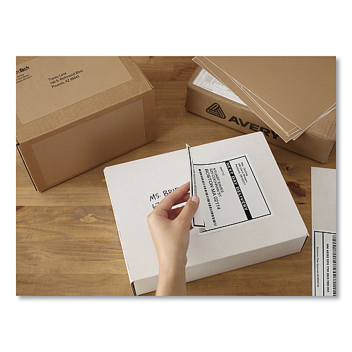 Avery Shipping Labels w/ TrueBlock Technology, Laser Printers, 5.5 x 8.5, White, 2/Sheet, 100 Sheets/Box (5126) - 5 Pack