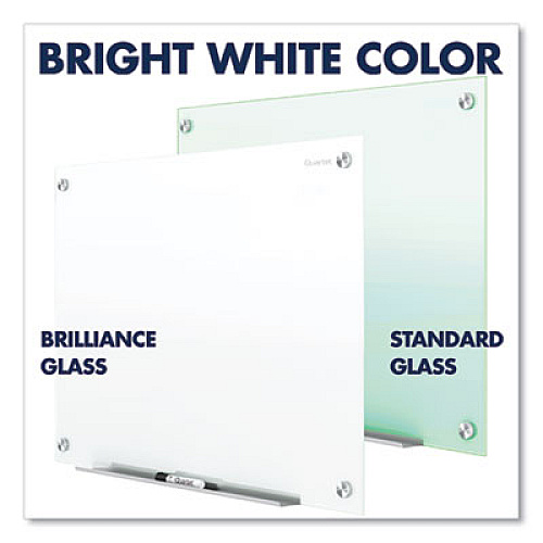 Brilliance Glass Dry-Erase Boards, 48 x 36, White Surface