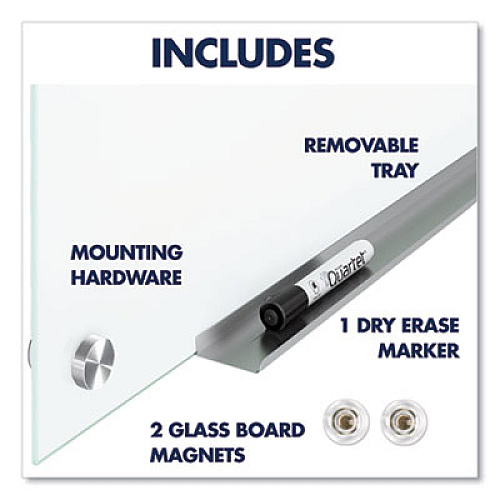 Brilliance Glass Dry-Erase Boards, 48 x 36, White Surface