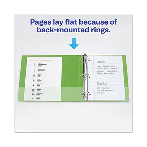 Heavy-Duty View Binder with DuraHinge and Locking One Touch EZD Rings, 3 Rings, 5" Capacity, 11 x 8.5, Chartreuse