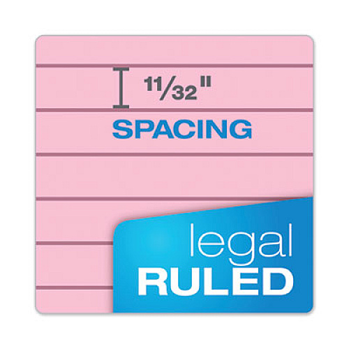 Prism + Colored Writing Pads, Wide/Legal Rule, 50 Pastel Pink 8.5 x 11.75 Sheets, 12/Pack