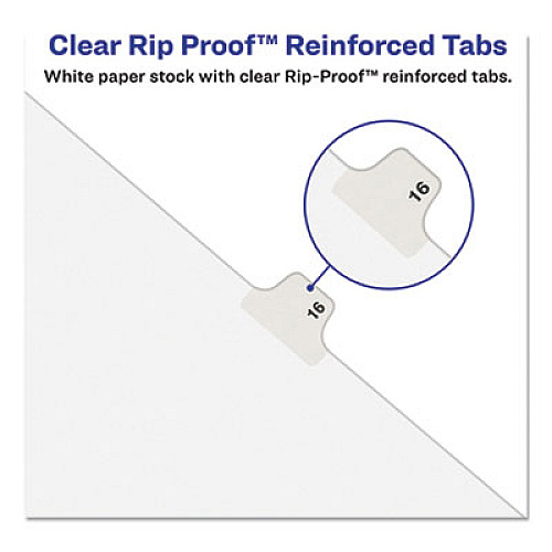 Avery-Style Preprinted Legal Bottom Tab Divider, 26-Tab, Exhibit E, 11 x 8.5, White, 25/PK (11944)