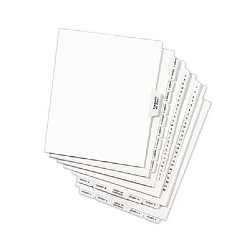 Avery-Style Preprinted Legal Side Tab Divider, 26-Tab, Exhibit R, 11 x 8.5, White, 25/Pack, (1388) 1 Printed Tab(s) - Character - R - 8.5" Divider Width x 11" Divider Length - Letter - White Paper Divider - Paper Tab(s) - 20% Recycled - Reinforced (01388)