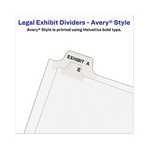Avery-Style Preprinted Legal Bottom Tab Dividers, 26-Tab, Exhibit L, 11 x 8.5, White, 25/Pack 25 x Divider(s) - Bottom Tab(s) - Exhibit L - 1 Tab(s)/Set - 8.5" Divider Width x 11" Divider Length - Letter - 8.50" Width x 11" Length - White Paper Di (12385)