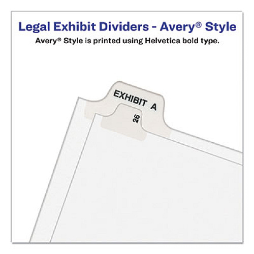 Avery-Style Preprinted Legal Bottom Tab Dividers, 26-Tab, Exhibit Q, 11 x 8.5, White, 25/Pack 25 x Divider(s) - Bottom Tab(s) - Exhibit Q - 1 Tab(s)/Set - 8.5" Divider Width x 11" Divider Length - Letter - 8.50" Width x 11" Length - White Paper Di (12390)