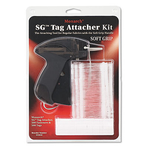 Monarch SG Tag Attacher Gun Kit with 500 Fasteners/Tags, 2" Tagger Tail Fasteners, Smoke (925046)