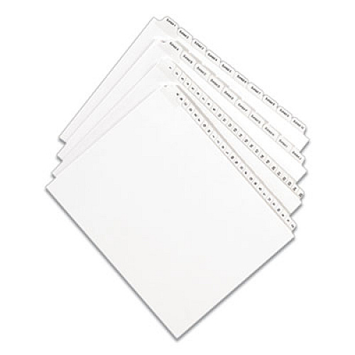 Avery Preprinted Legal Exhibit Side Tab Index Dividers, Allstate Style, 10-Tab, 24, 11 x 8.5, White, 25/Pack 25 x Divider(s) - Side Tab(s) - 24 - 1 Tab(s)/Set - 8.5" Divider Width x 11" Divider Length - Letter - 8.50" Width x 11" Length - Paper Di (82222)