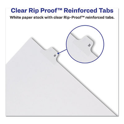 Avery Preprinted Legal Exhibit Side Tab Index Dividers, Allstate Style, 10-Tab, 24, 11 x 8.5, White, 25/Pack 25 x Divider(s) - Side Tab(s) - 24 - 1 Tab(s)/Set - 8.5" Divider Width x 11" Divider Length - Letter - 8.50" Width x 11" Length - Paper Di (82222)