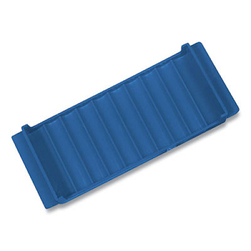 CONTROLTEK Stackable Plastic Coin Tray, Nickels, 10 Compartment, Denomination and Capacity Etched On Side, Blue (560561EA)