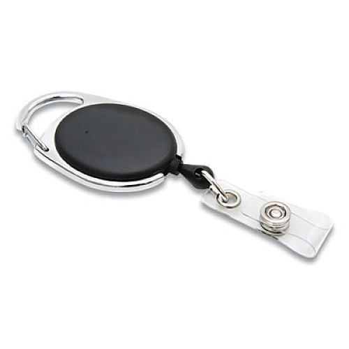 SICURIX Quick Clip Card Reels, 30" Extension, Oval, Black (BAU68754)