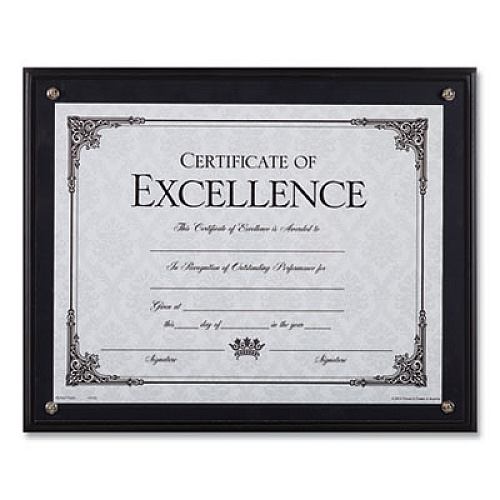 DAX Award Plaque, Wood/Acrylic Frame, Up to 8.5 x 11, Black (N15908NT)