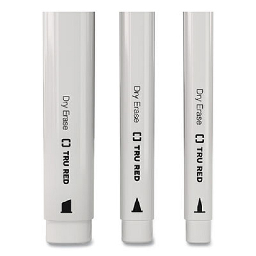 TRU RED Dry Erase Marker, Pen-Style, Extra-Fine Bullet Tip, Assorted Colors, 4/Pack (24402805)