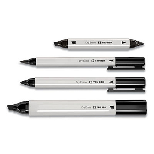 TRU RED Dry Erase Marker, Pen-Style, Extra-Fine Bullet Tip, Assorted Colors, 4/Pack (24402805)