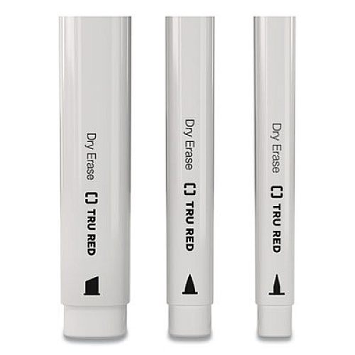 TRU RED Dry Erase Marker, Pen-Style, Extra-Fine Bullet Tip, Black, Dozen (24402806)