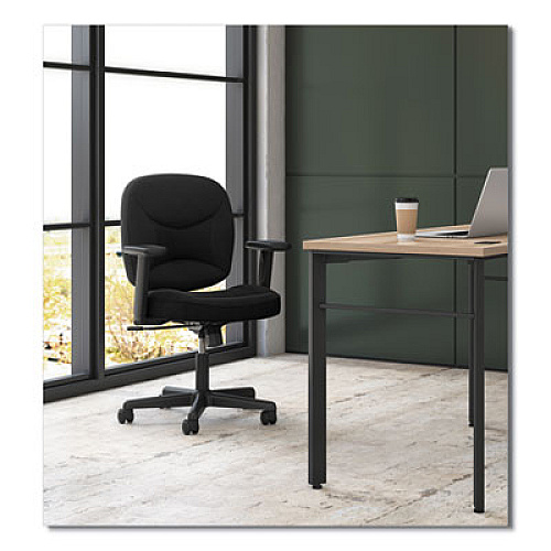 HON VL210 Low-Back Task Chair, Supports Up to 250 lb, 17" to 20.5" Seat Height, Black Black - Mesh - 1 Each (VL210MM10)