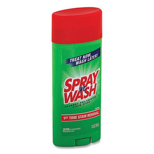 SPRAY n WASH Pre-Treat Stain Stick, White, 3 oz, 12 per Carton (81996CT)