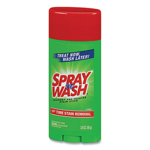 SPRAY n WASH Pre-Treat Stain Stick, White, 3 oz, 12 per Carton (81996CT)