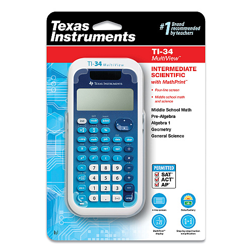 Texas Instruments TI-34 MultiView Scientific Calculator, 16-Digit LCD - 3 Pack