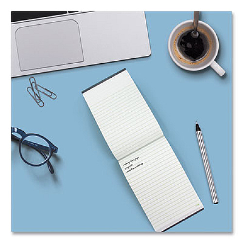 Blueline EcoLogix Memo Pad, Narrow Rule, Black Cover, 50 White 3.63 x 6 Sheets (A435)