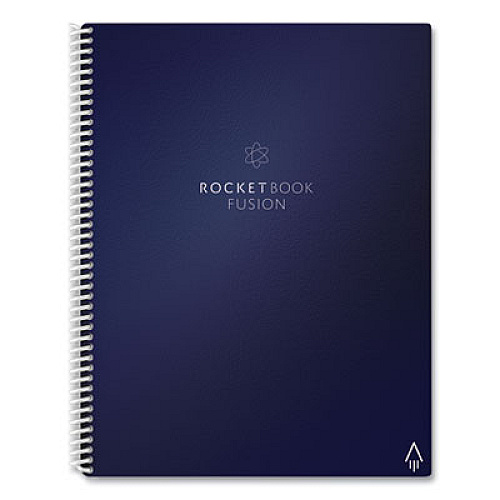 Rocketbook Fusion Smart Notebook, Seven Assorted Page Formats, Blue Cover, (21) 11 x 8.5 Sheets (FLRCCDFFR)