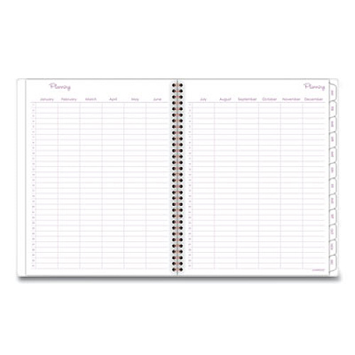 Cambridge Mina Weekly/Monthly Planner, Floral Artwork, 11 x 8.5, White/Violet/Peach Cover, 12-Month (Jan to Dec): 2026 (1134905)