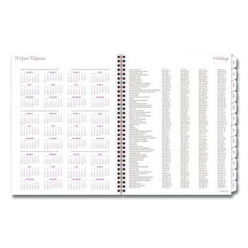 Cambridge Mina Weekly/Monthly Planner, Floral Artwork, 11 x 8.5, White/Violet/Peach Cover, 12-Month (Jan to Dec): 2026 (1134905)