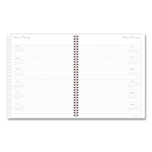 Cambridge Mina Weekly/Monthly Planner, Floral Artwork, 11 x 8.5, White/Violet/Peach Cover, 12-Month (Jan to Dec): 2026 (1134905)