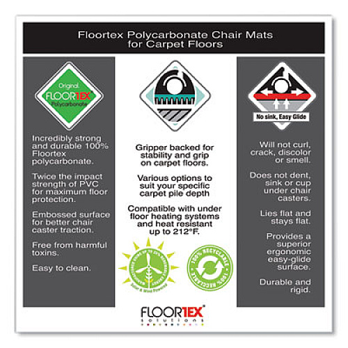Cleartex Ultimat XXL Polycarbonate Chair Mat for Hard Floors, 60 x 79, Clear