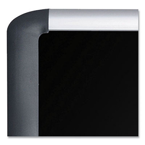 MasterVision Soft-touch Bulletin Board, 96 x 48, Black Fabric Surface, Aluminum/Black Aluminum Frame (MVI210301)