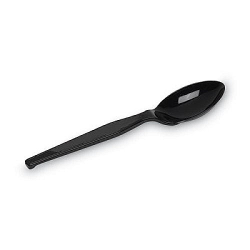 Dixie Plastic Cutlery, Heavy Mediumweight Teaspoons, Black, 100/Box (TM507)
