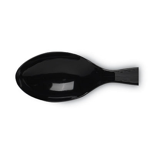 Dixie Plastic Cutlery, Heavy Mediumweight Teaspoons, Black, 100/Box (TM507)